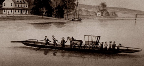 ferry crossing the delaware River